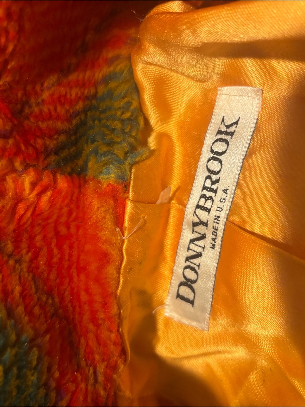 Donnybrook Girls' Multicolor Faux Fur Jacket with Orange Lining